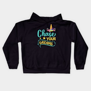 Chase Your Dreams typography Designs for Clothing and Accessories Kids Hoodie